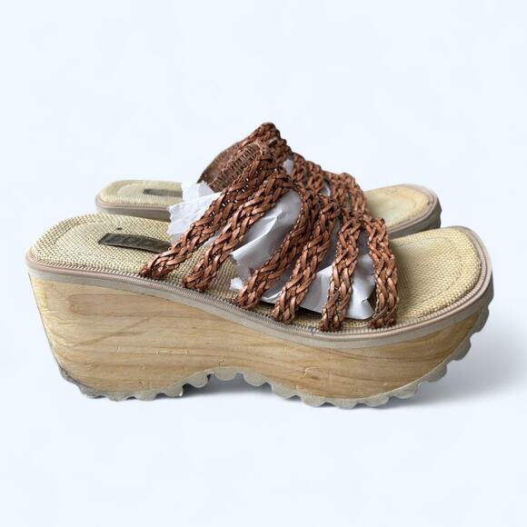 Vintage 90s Y2K SODA Braided Chunky Platform Wedge Sandals Womens Size 9 10 Boho - Picture 4 of 14